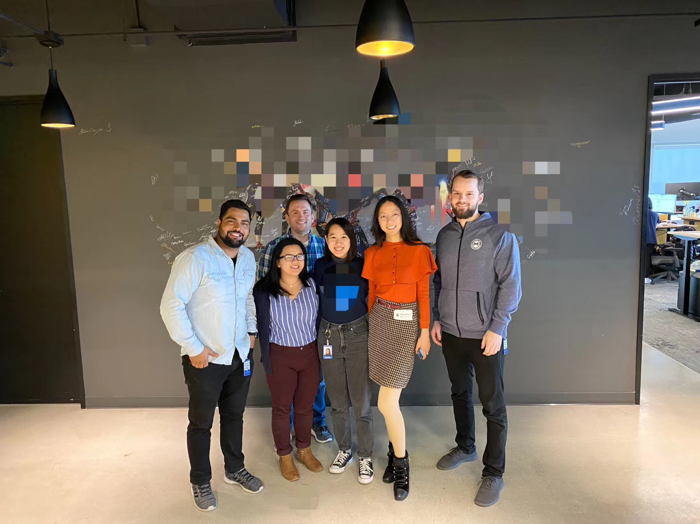 Alexandra with her Malwarebytes teammates at the office